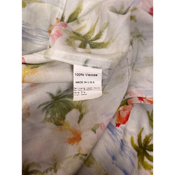 Gitman Bros Vintage Hawaiian Shirt Large Mens Island Hibiscus Floral Viscose - Picture 9 of 9